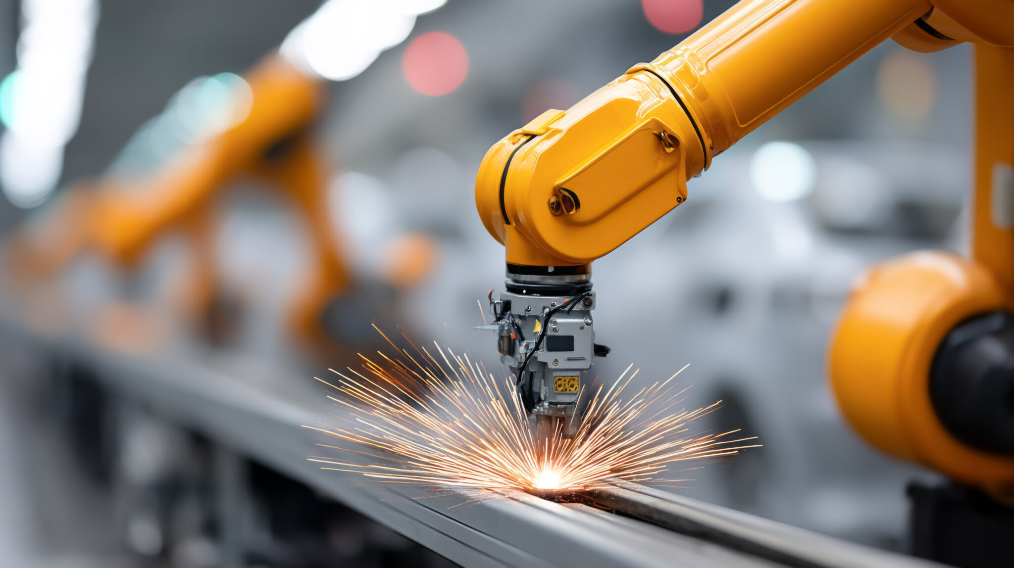 Advanced robotics in modern manufacturing factory for industrial automation